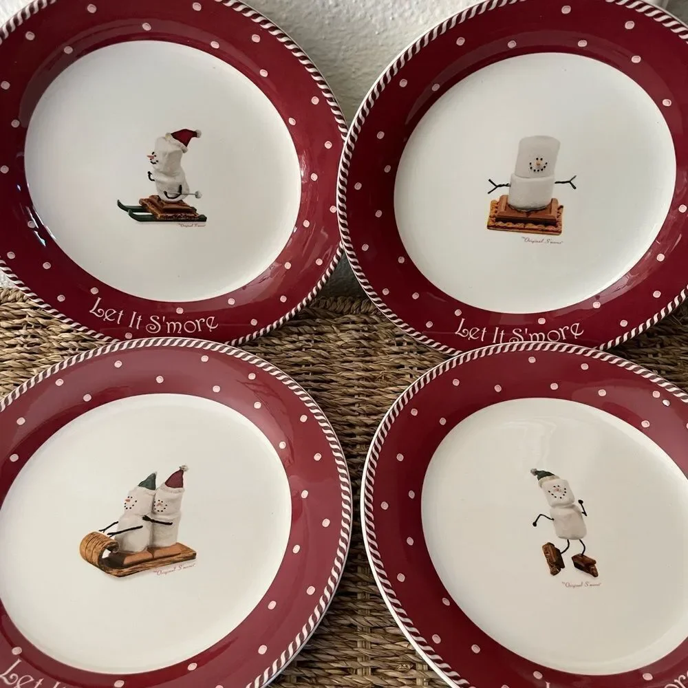 Midwest NIKKO S’more LET IT S’MORE Plate Set of 4